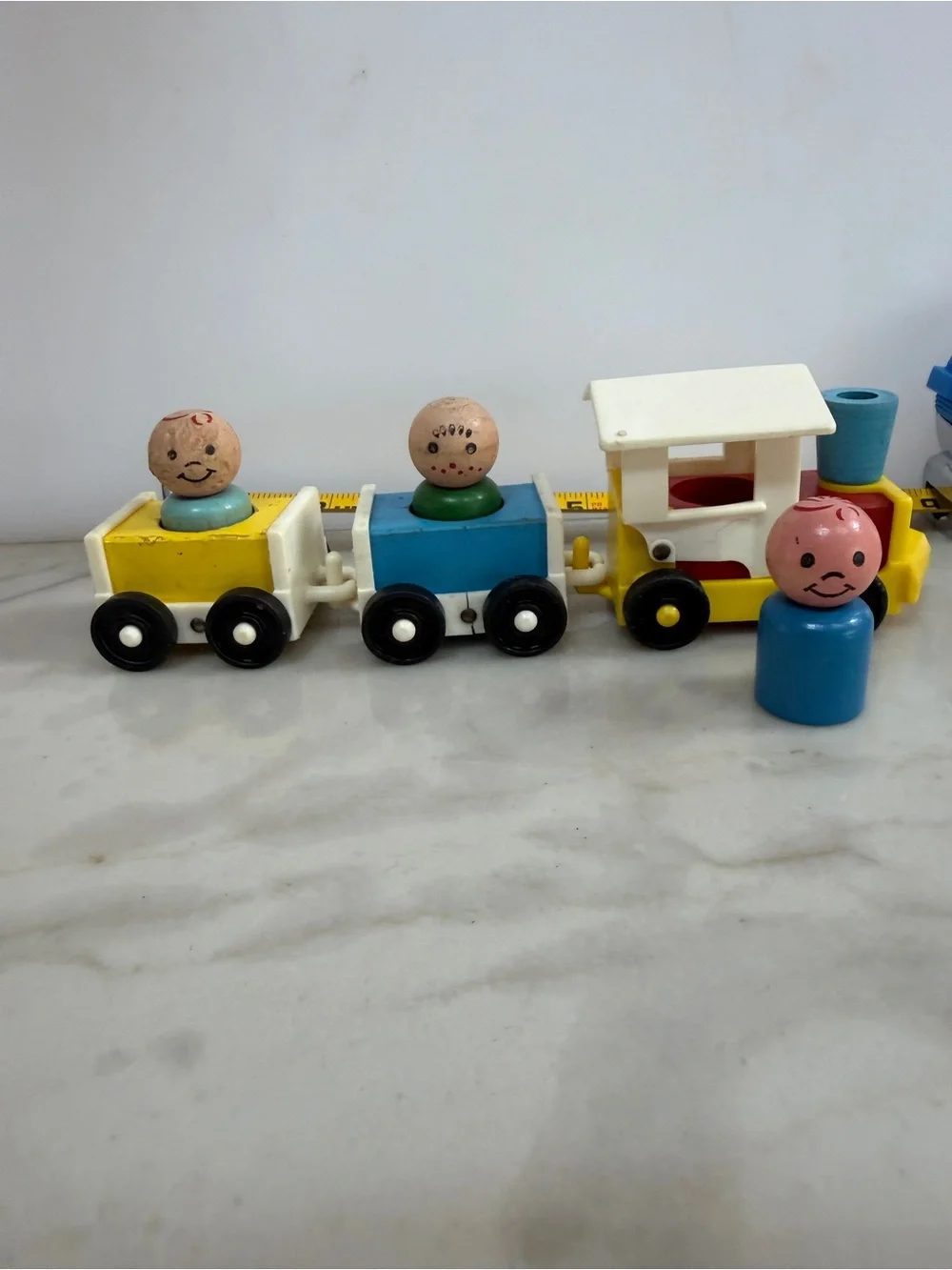 Fisher Price Classic Wooden Pull-Along Train Toy with figurines 3
